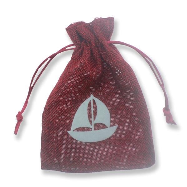 12 Adet 11x17cm Keçe Yelkenli Keten Kese