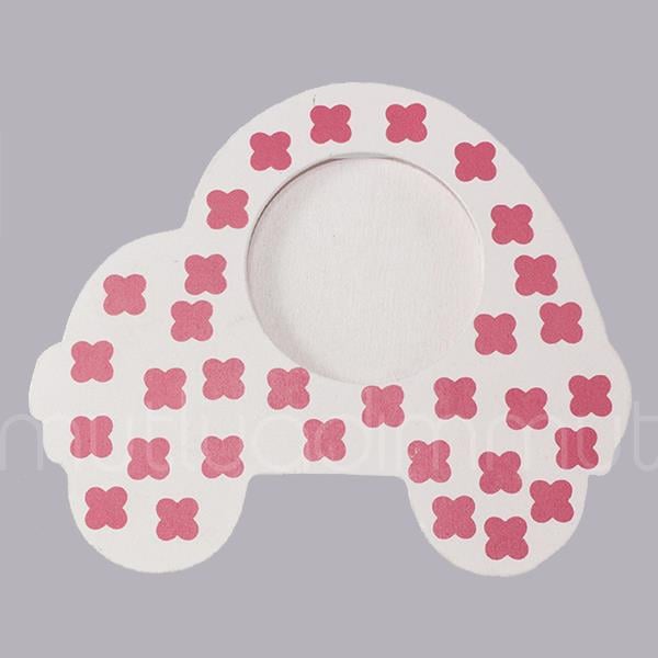 12 Adet 12x10cm Ahşap Çerçeve Çiçekli Araba