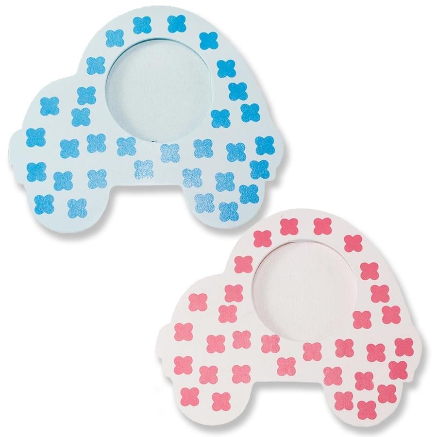 12 Adet 12x10cm Ahşap Çerçeve Çiçekli Araba