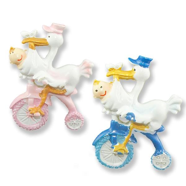 12 Adet 3.9cm Bisikletli Leylek Biblo