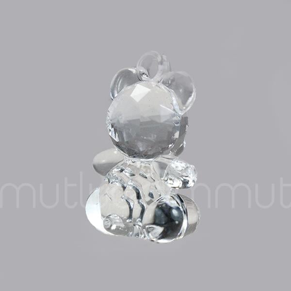 12 Adet 3,4cm Ayıcık Biblo Kristal Kesim Plastik Akrilik