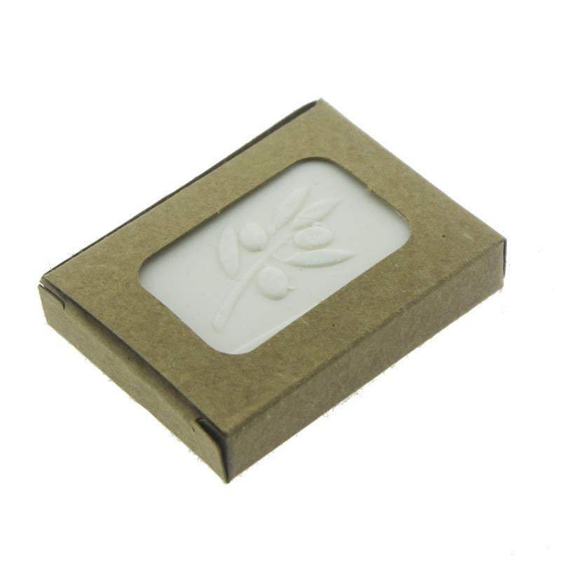 12 Adet 3,5x5,5cm Zeytinyağlı Doğal Sabun Kraft Kutulu