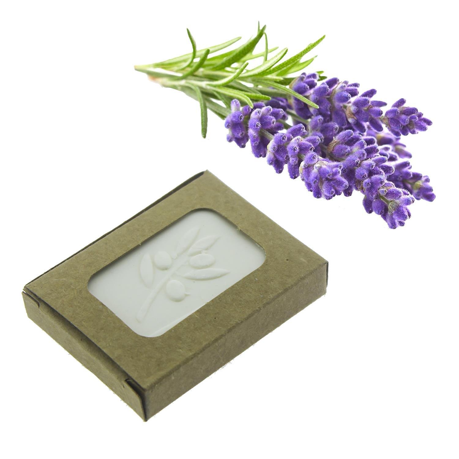 12 Adet 3,5x5,5cm Zeytinyağlı Doğal Sabun Papatyalı Kraft Kutulu