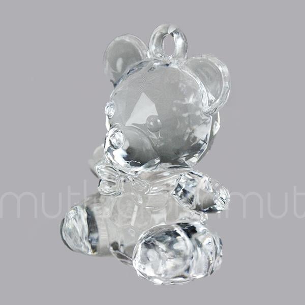 12 Adet 4,2cm Ayıcık Biblo Kristal Kesim Akrilik Plastik