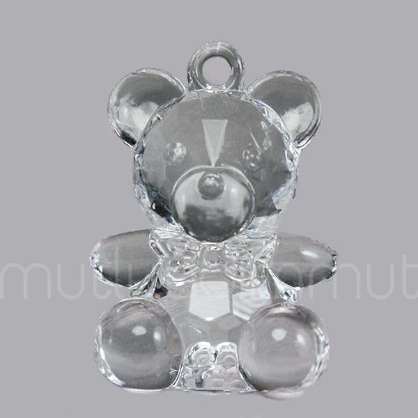 12 Adet 4,2cm Ayıcık Biblo Kristal Kesim Akrilik Plastik