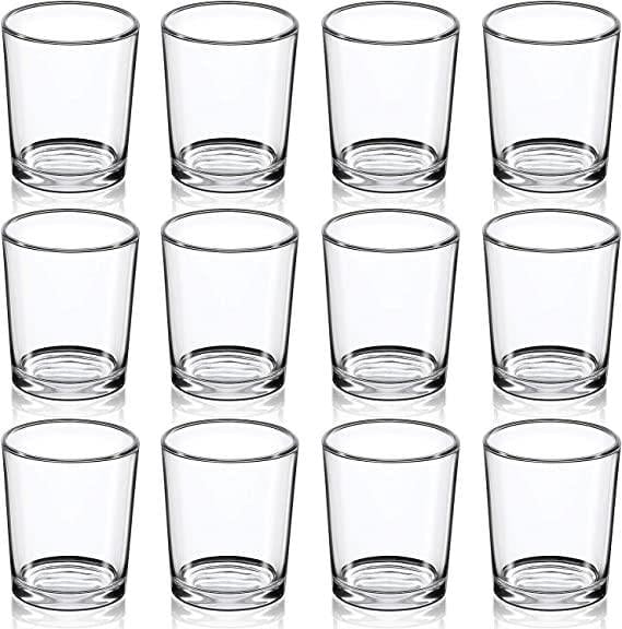 12 Adet 4,5x6cm Shot Bardağı Cam Mumluk Bardak