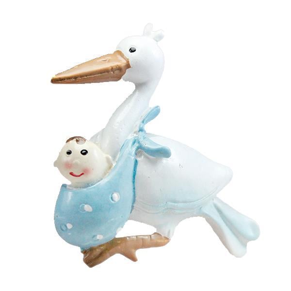 12 Adet 5.5cm Bebek Taşıyan Leylek Biblo