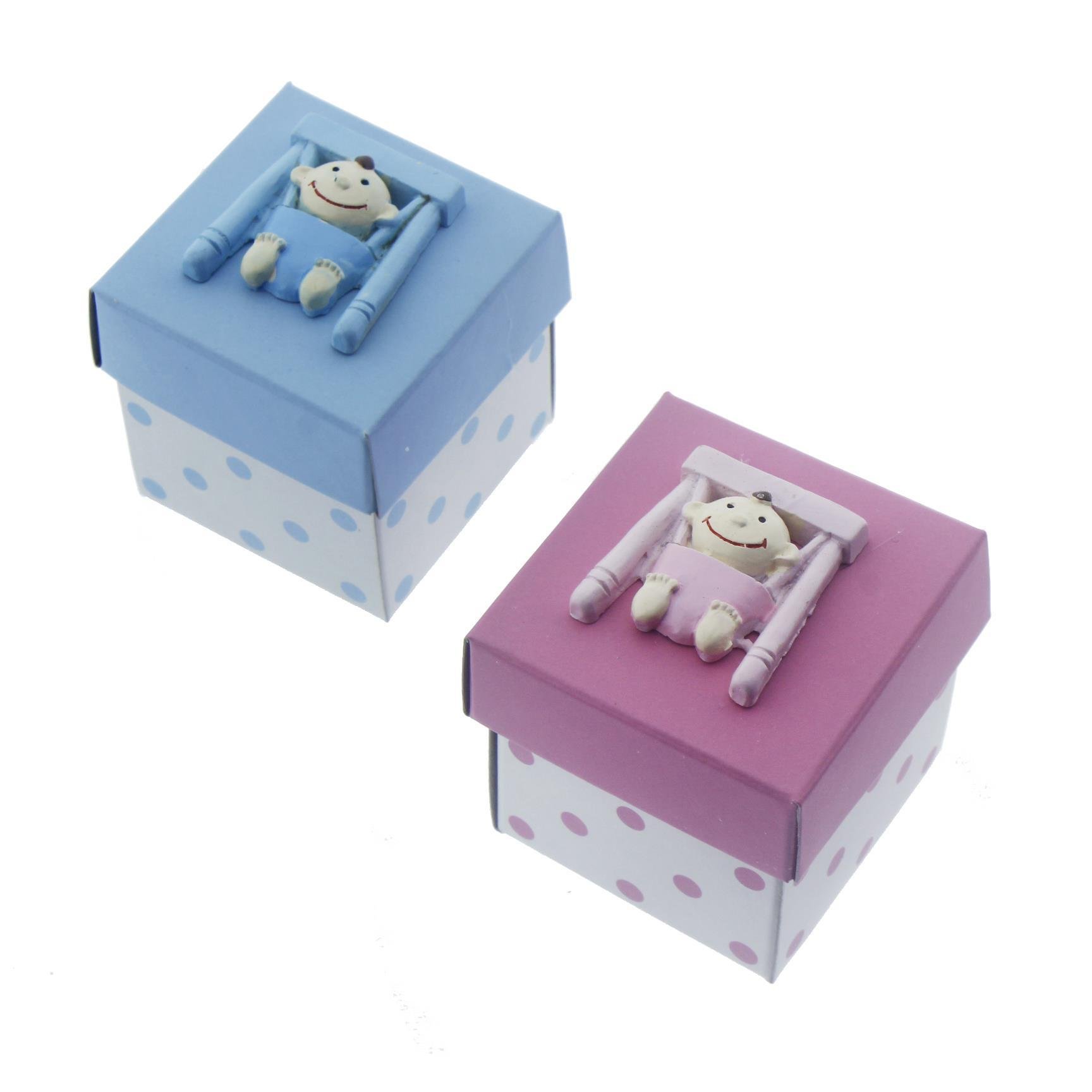 12 Adet 5x5cm Kutu Salıncakta Bebek Biblolu