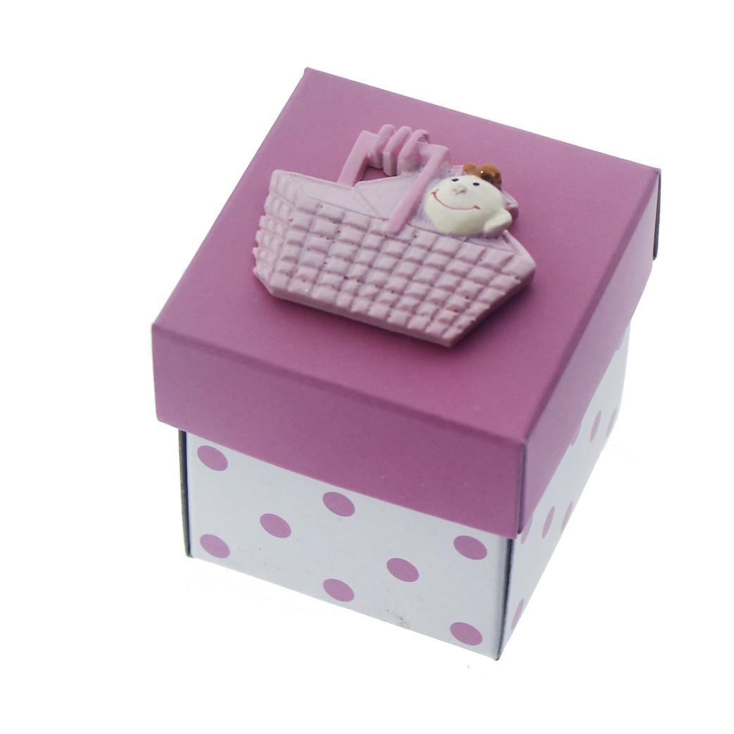 12 Adet 5x5cm Kutu Sepette Bebek Biblolu