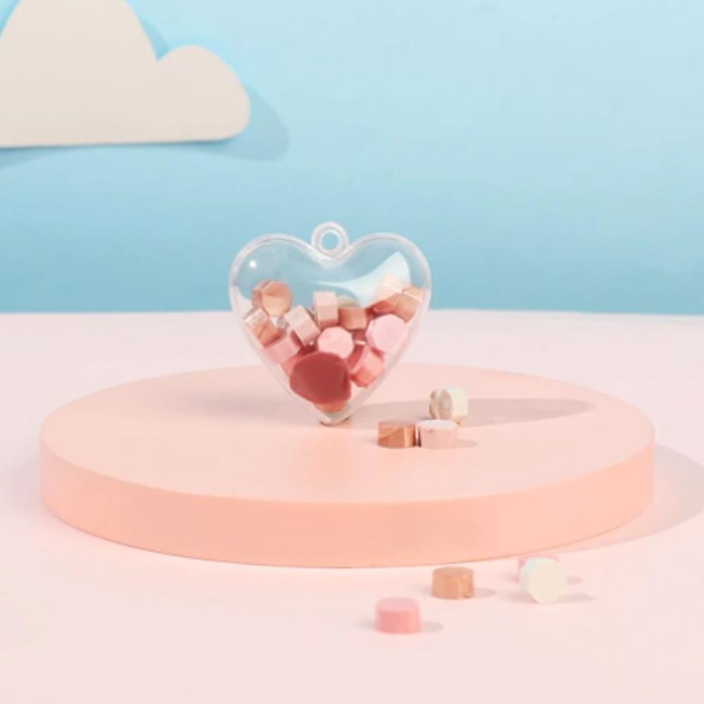 12 Adet 6,5cm Plastik Kalp Kutu