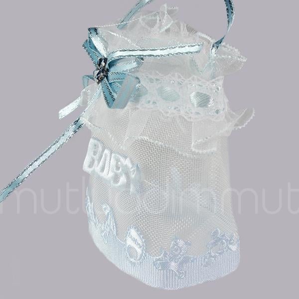 12 Adet 6x7cm Baby Yazılı Kumaş Hediyelik Çanta