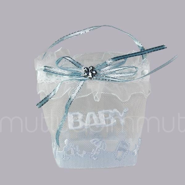 12 Adet 6x7cm Baby Yazılı Kumaş Hediyelik Çanta