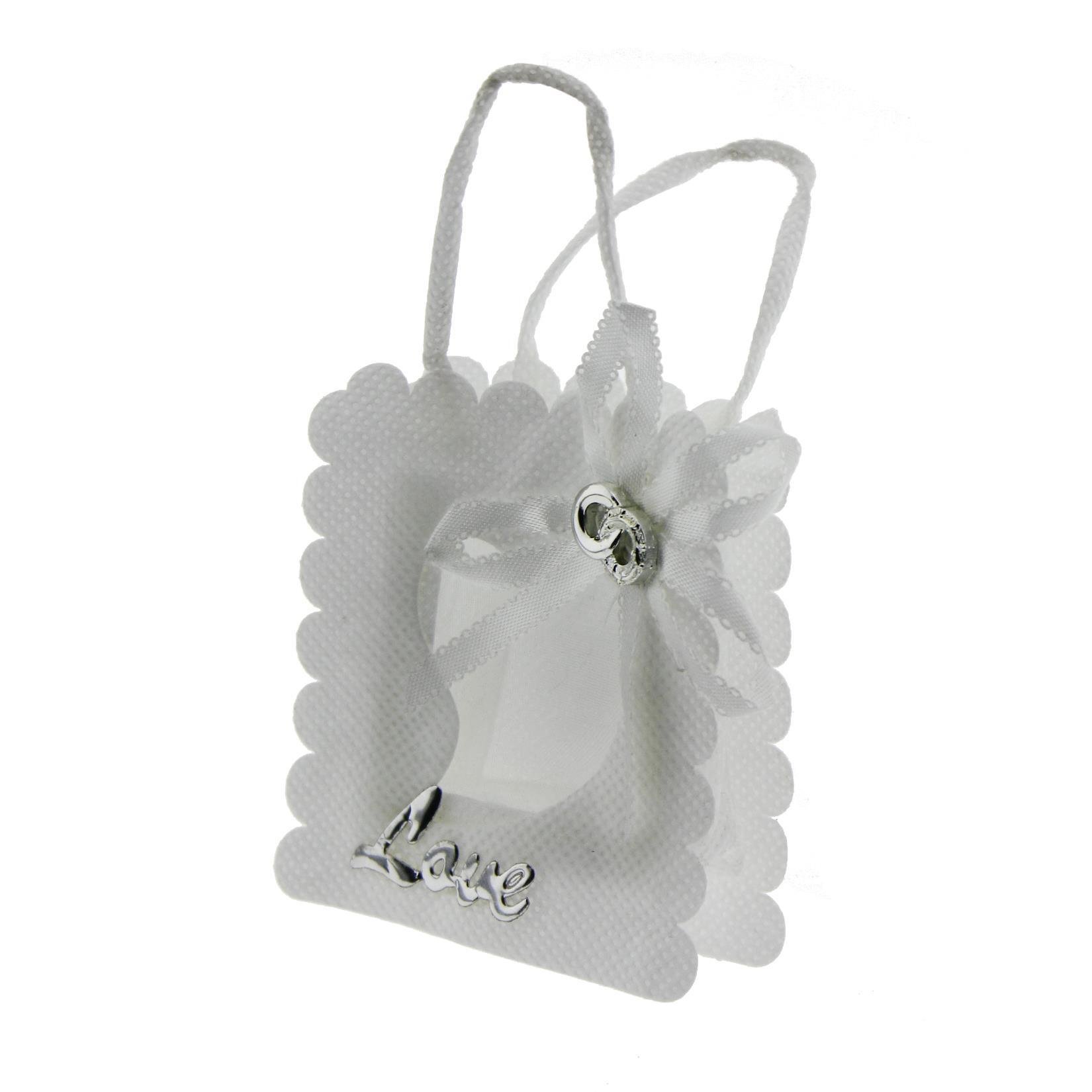 12 Adet 7x8cm Kumaş Çanta Love Yazılı