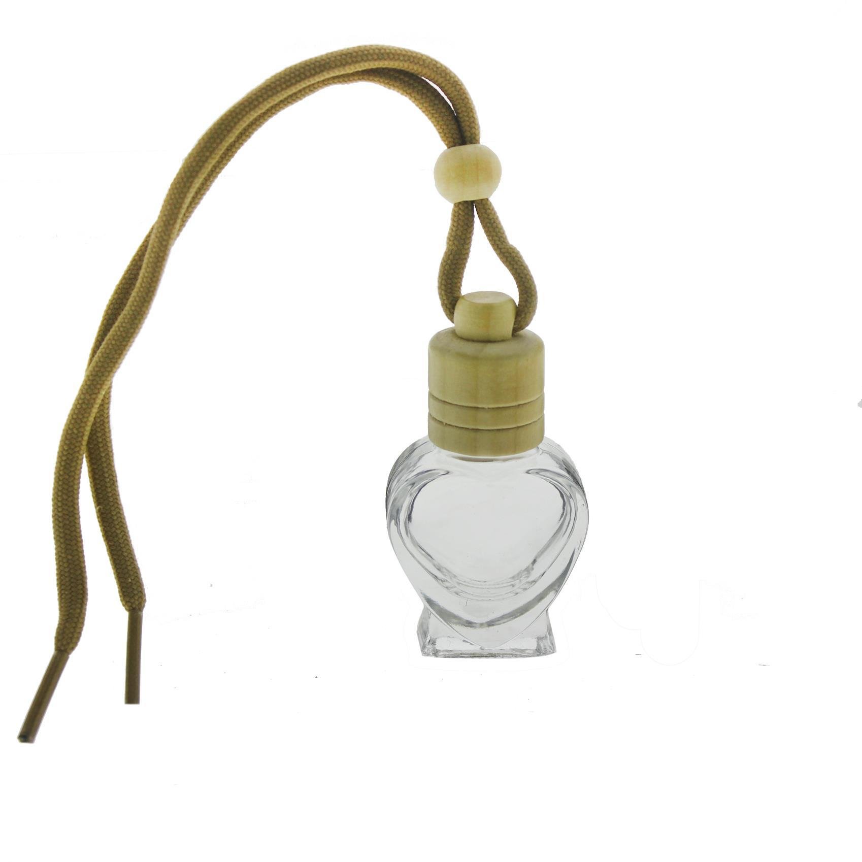 12 Adet 8cc Araba Kokusu Şişesi Bambu Kapaklı Kalp