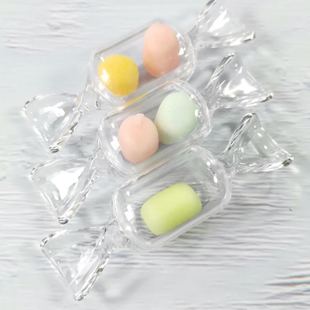 12 Adet 8x2,2cm Mini Bonbon Şeker Kutu Şeffaf