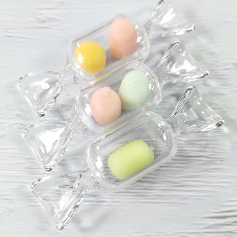 12 Adet 8x2,2cm Mini Bonbon Şeker Kutu Şeffaf