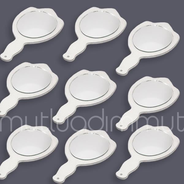 12 Adet Ahşap El Aynası