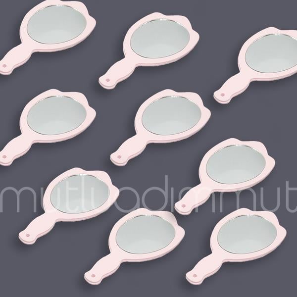 12 Adet Ahşap El Aynası