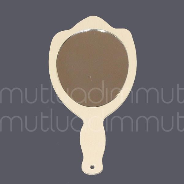 12 Adet Ahşap El Aynası