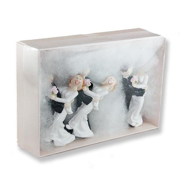 12 Adet Birbirine Sarılan Mutlu Gelin Damat Özel Kutusunda