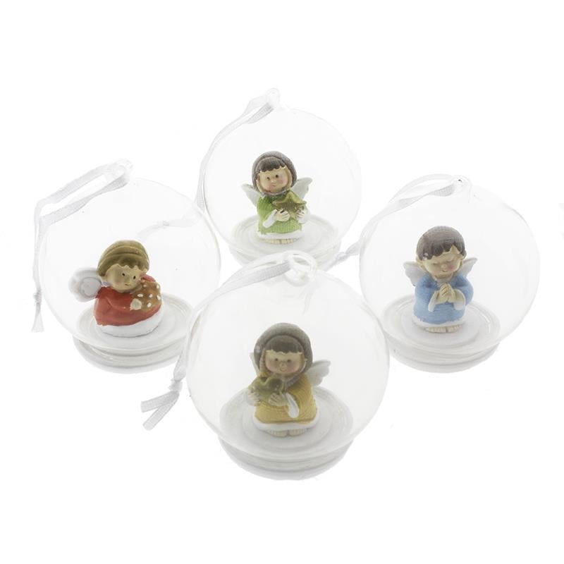 12 Adet Cam Küre İçinde Melek Biblo