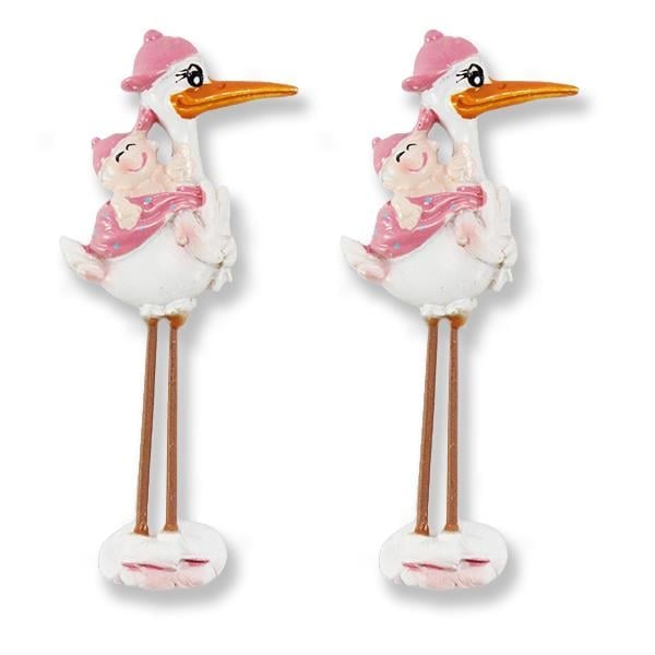 12 Adet Çöp Bacaklı Leylek Bebek Biblo