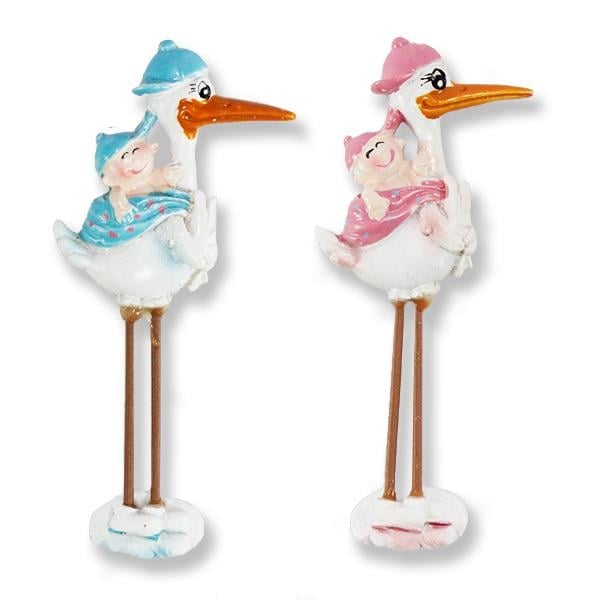 12 Adet Çöp Bacaklı Leylek Bebek Biblo