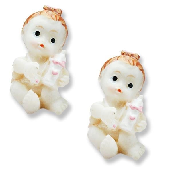 12 Adet Elinde Biberonlu Minik Bebek Biblo