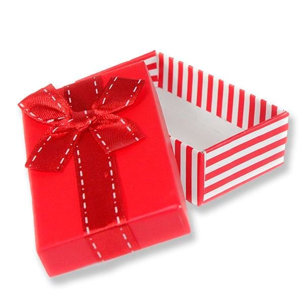 12 Adet Fiyonklu Çizgili Dikdörtgen Karton Kutu 5x8cm