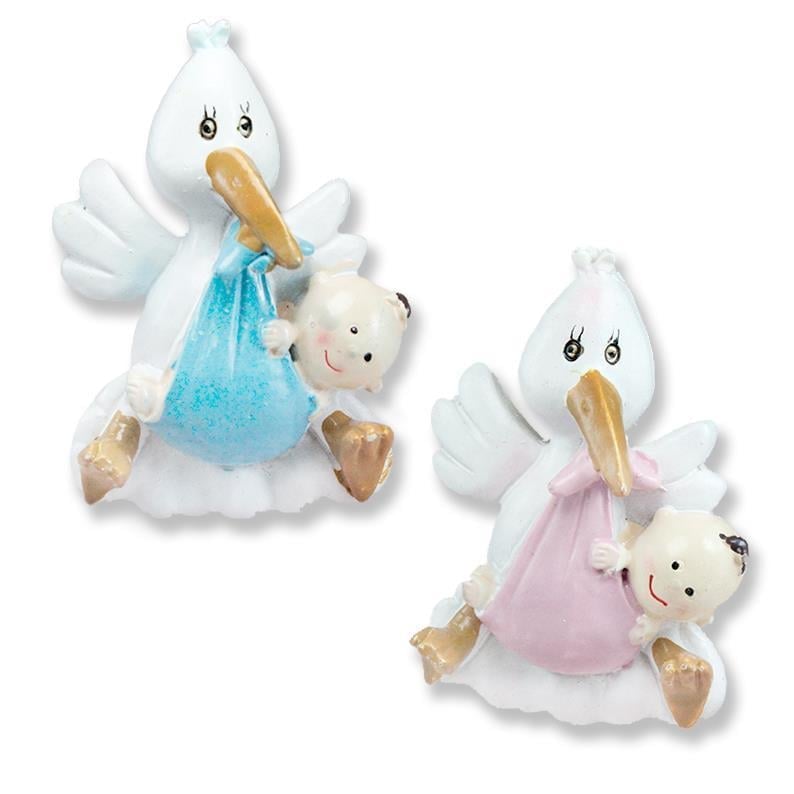 12 Adet Gagasında Bebek Taşıyan Leylek Biblo