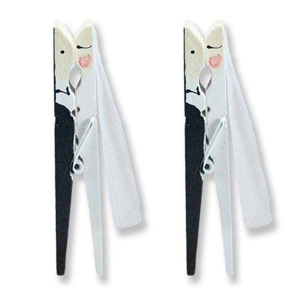 12 Adet Gelin Damat Ahşap Mandal