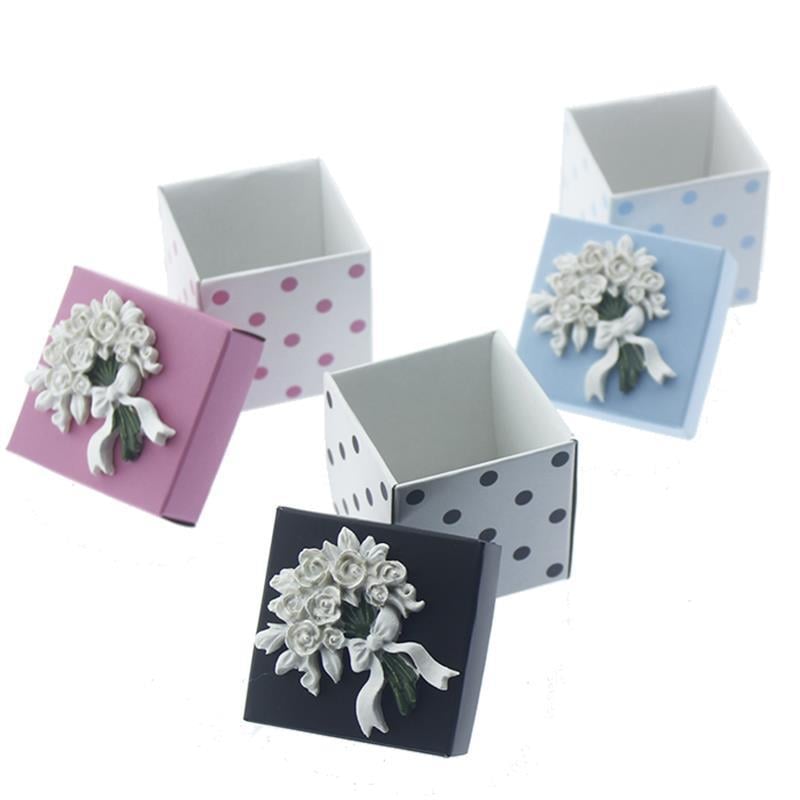 12 Adet Karton Kutu Çiçek Biblolu