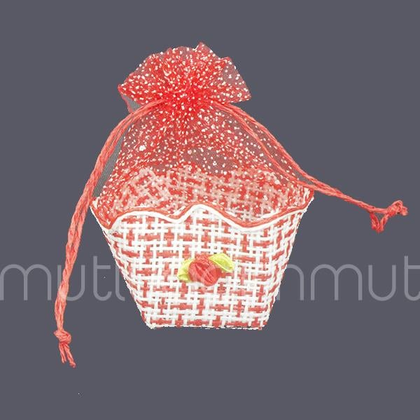 12 Adet Kına Çerezlik Hediye Çantası Kare