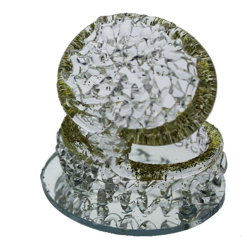 12 Adet Kristal Cam Midye Simli