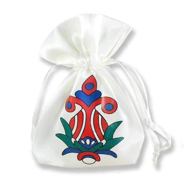 12 Adet Lale Motifli Saten Kese 7x9cm