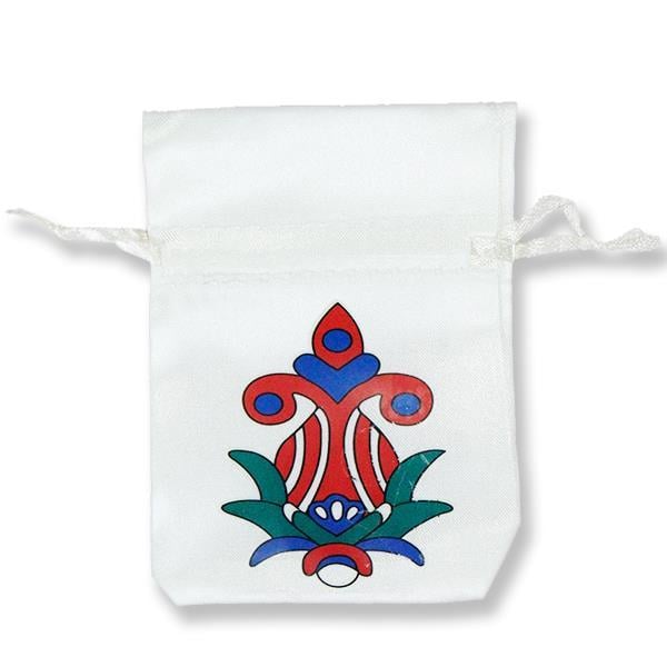 12 Adet Lale Motifli Saten Kese 7x9cm