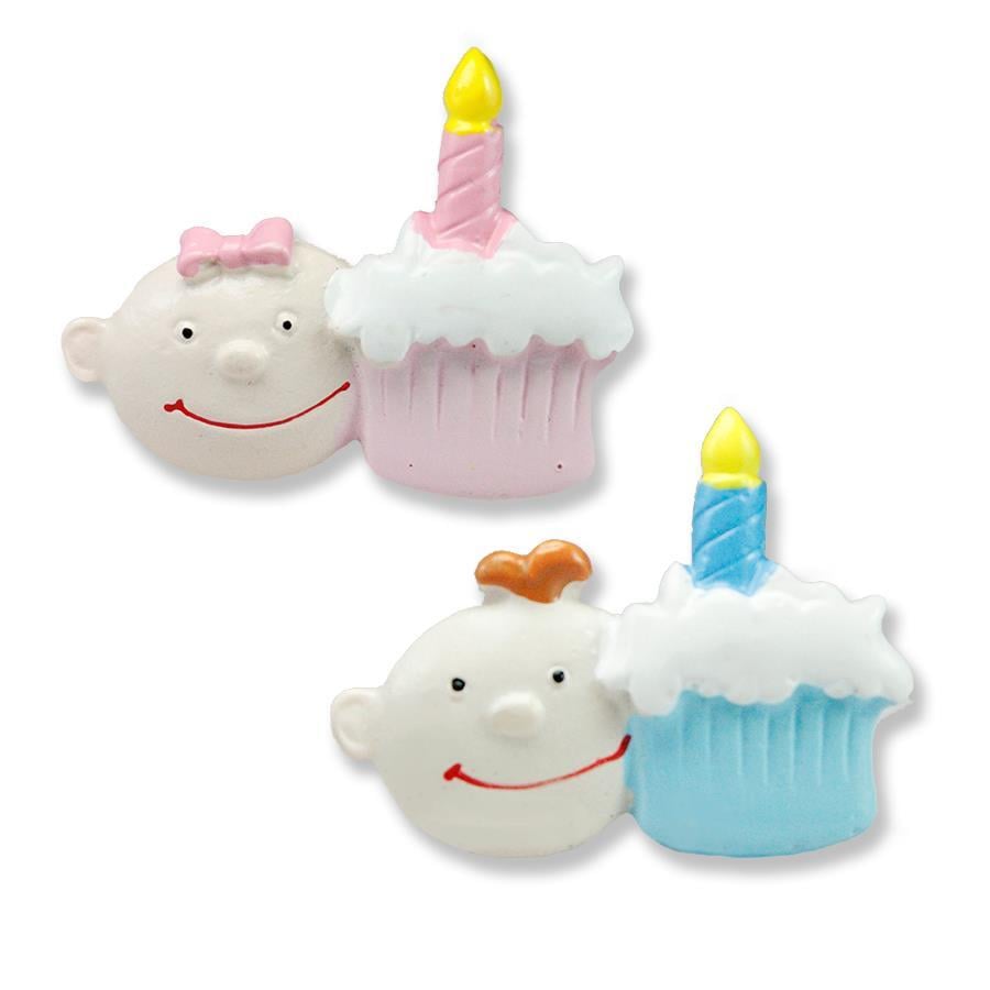 12 Adet Mumlu Pasta Ve Çocuk Minik Biblo