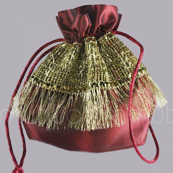 12 Adet Püsküllü Kese 12x14cm Hediye Kesesi