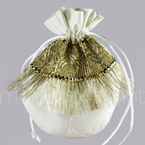 12 Adet Püsküllü Kese 12x14cm Hediye Kesesi