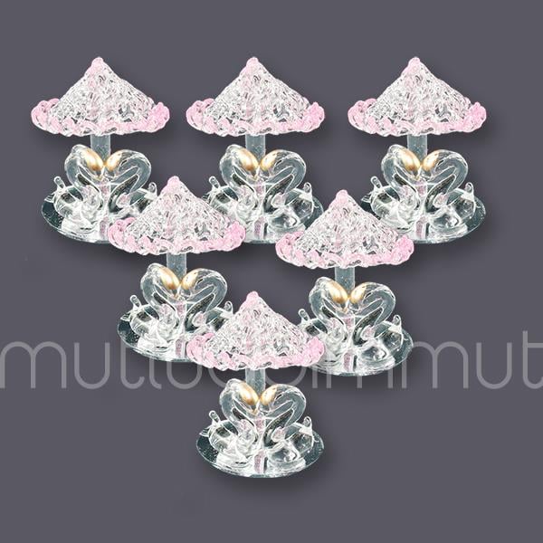 12 Adet Şemsiye Altında Kristal Kuğular