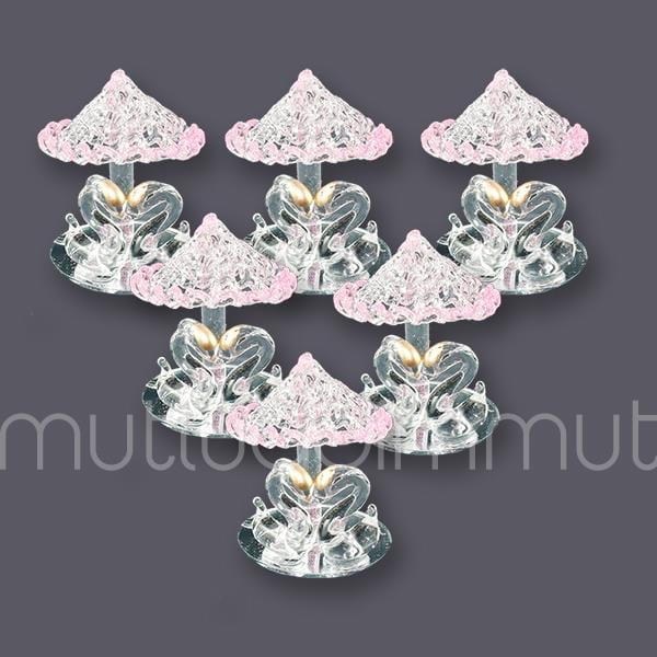 12 Adet Şemsiye Altında Kristal Kuğular