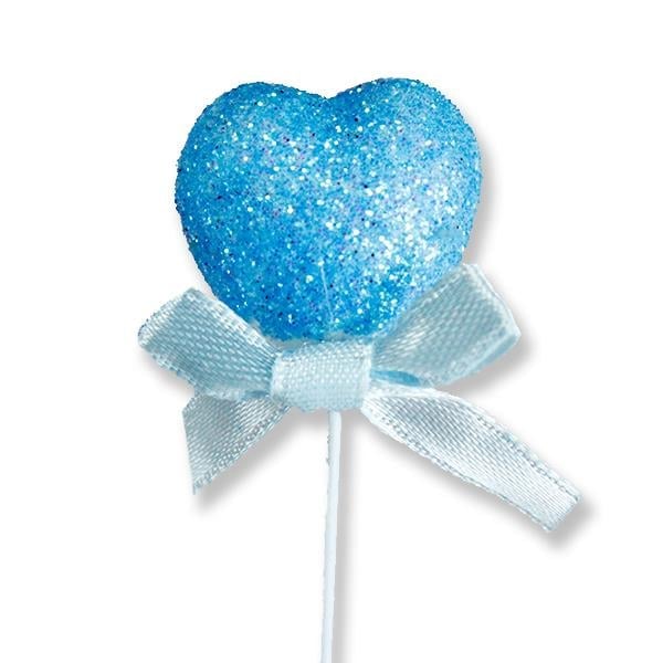 12 Adet Simli Strafor Kalp Çubuk