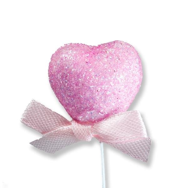 12 Adet Simli Strafor Kalp Çubuk