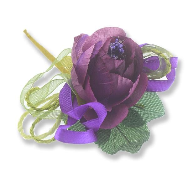 12 Adet Tekli Tomurcuklu Kumaş Çiçek Yaka Gülü