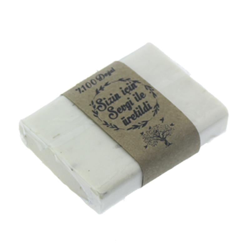 12 Adet Zeytinyağlı 50gr. Dikdörtgen Doğal Sabun Papatya Taneli