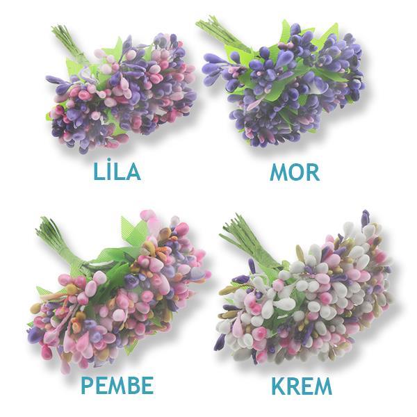 12 Demet (144 Adet) Çok Renkli Pıtırcık Çiçek