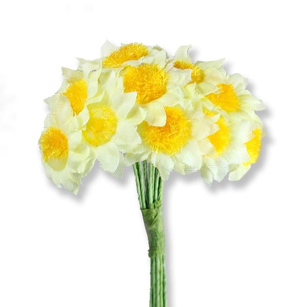 12 Demet (144 Adet) Kumaş Papatya Çiçek