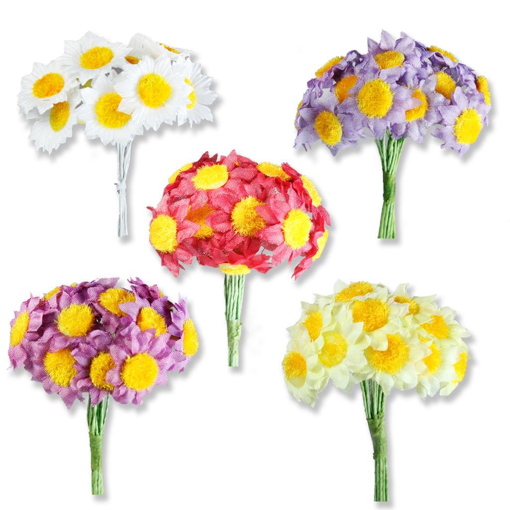 12 Demet (144 Adet) Kumaş Papatya Çiçek