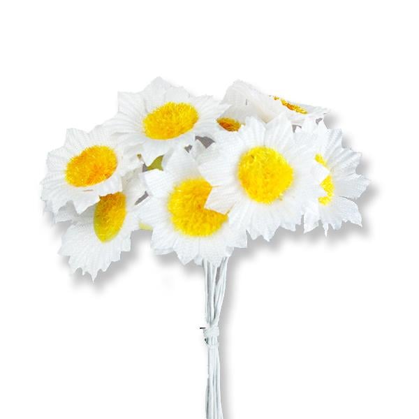 12 Demet (144 Adet) Kumaş Papatya Çiçek