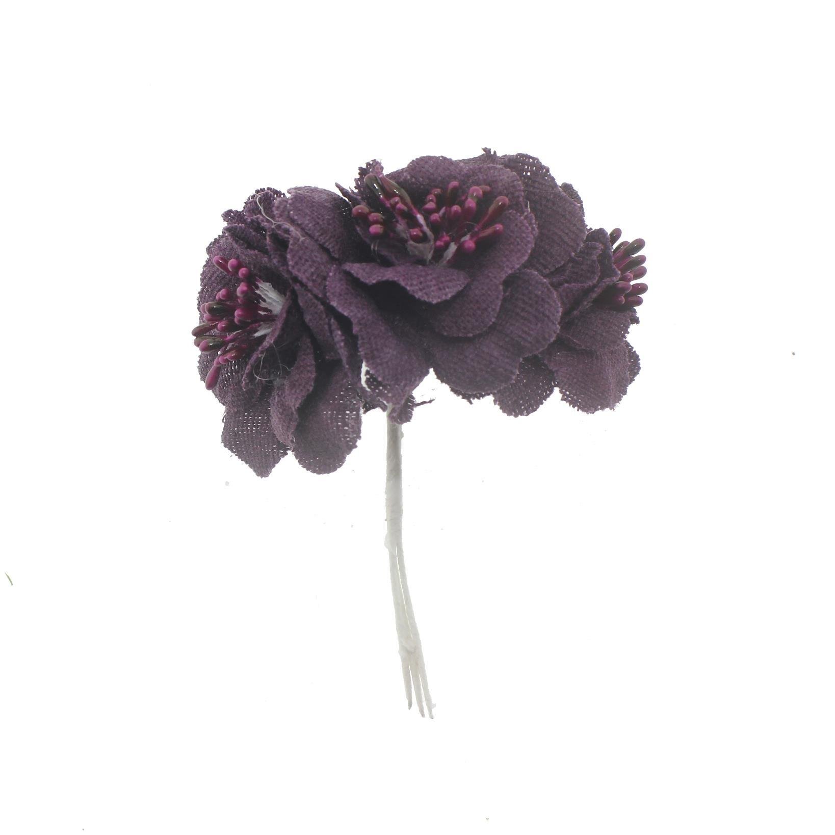 12 Demet (36 Adet) Tomurcuklu Keten Gül Çiçek